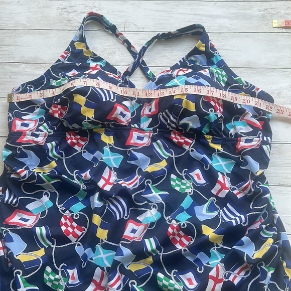 Crown & Ivy multicolored  sea rope swimwear. Cross back. Sailor‎ / style size 3x - Picture 11 of 12